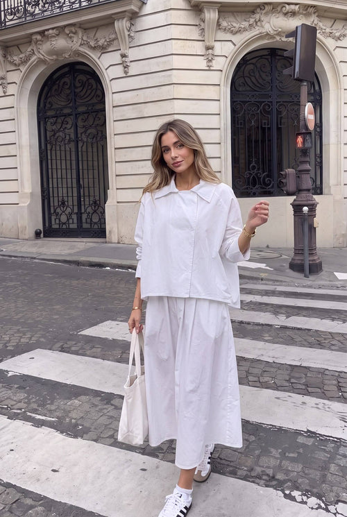 Chemise Popeline Portée Avec La Jupe10289 Vendu Séparément
